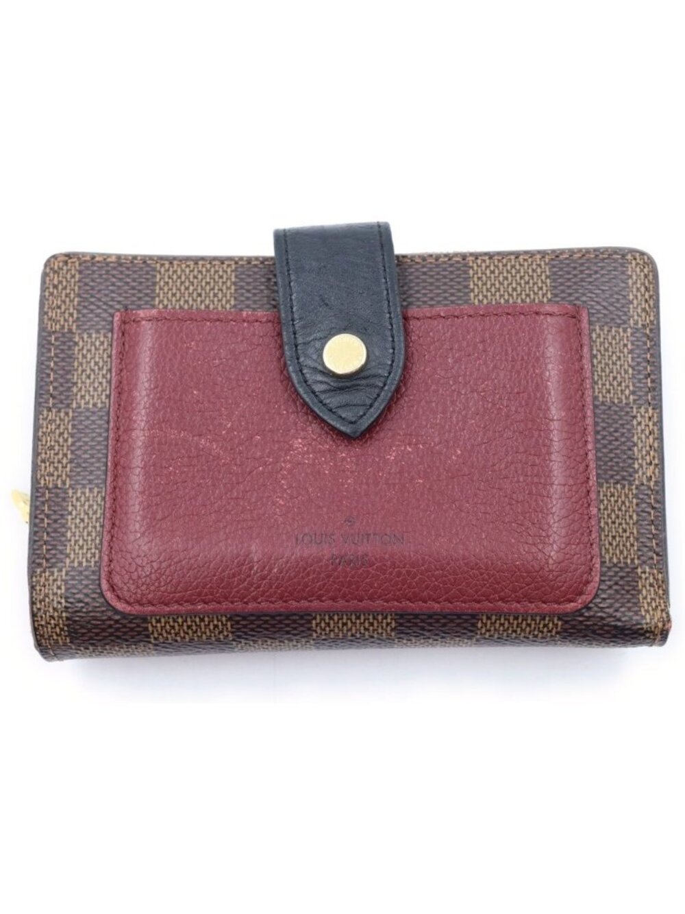 Louis Vuitton Portefeuille Juliette Leather Wallet Bifold Red Brown